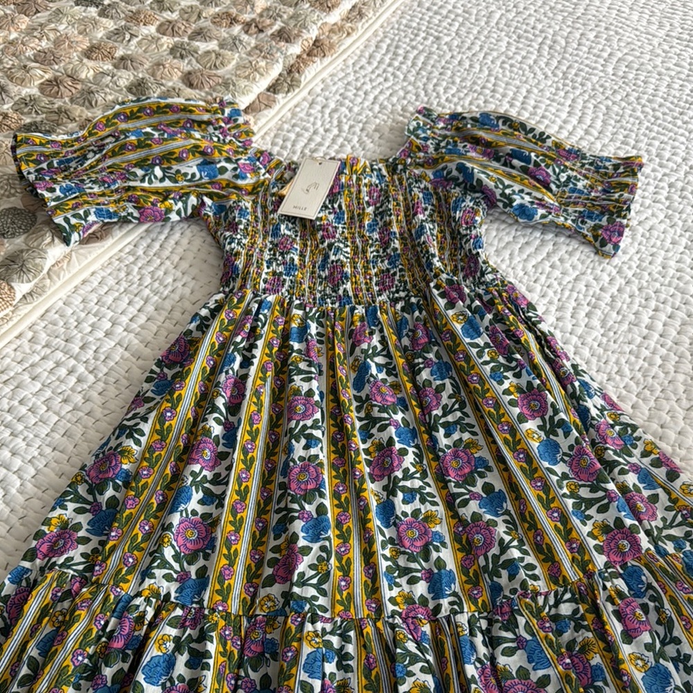Milly Floral Smocked Mini Sundress